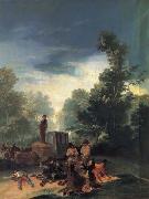 Francisco Goya Highwaymen attacking a  Coach Spain oil painting artist